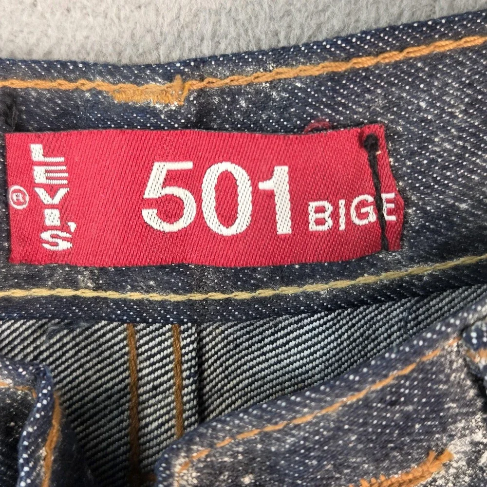VTG Levis 501 Big‎ E Jeans Mens Made USA Button Paint Stains Denim Fits 29x29